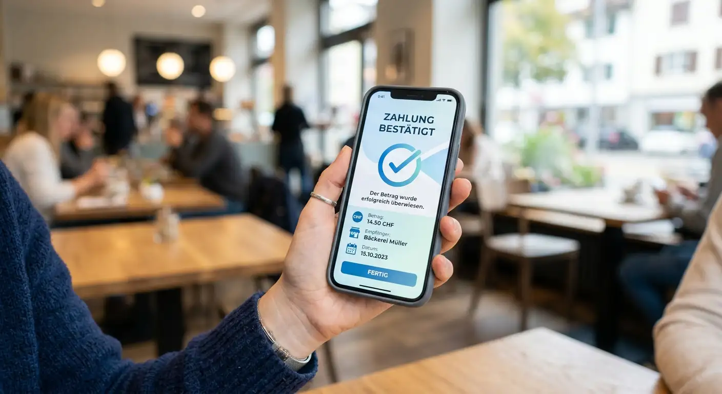 Mobiles Bezahlen mit einer an ein Schweizer Bankkonto gekoppelten App